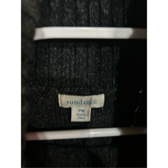 Women's Grey Sundance Petite Medium Cowel Neck Cable Knit Long Sleeve Sweater - Picture 4 of 4